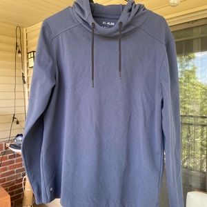 01. Algo Mens Hooded Athletic Sweatshirt. Navy Blue. Medium